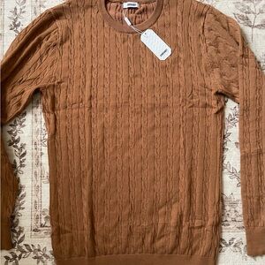 Coofandy Men’s Cable Knot Crewneck Sweater
